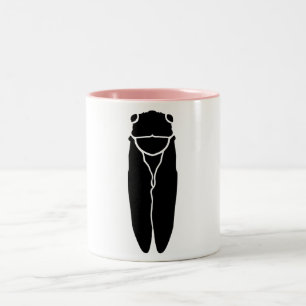 Black Cicada Insect Two-Tone Coffee Mug