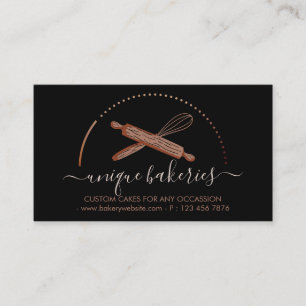 Black Circle Cake Maker Bakery Business Card