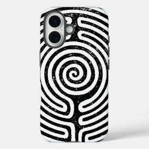 Black Circle Labyrinth Fine Art iPhone 16 Case
