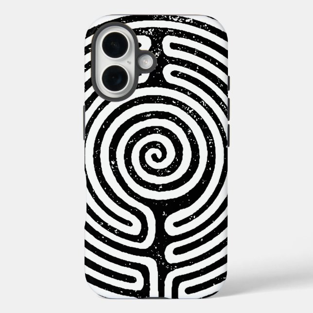 Black Circle Labyrinth Fine Art Case-Mate iPhone Case (Back)
