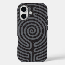 Black Circle Labyrinth (Grey) Fine Art