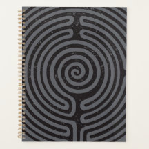 Black Circle Labyrinth (Grey) Planner