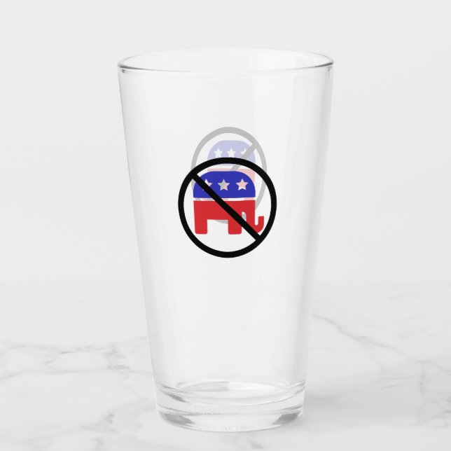 Black Circle No Sign Anti-GOP Political Opinion Glass (Front)
