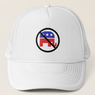 Black Circle No Sign Anti-GOP Political Opinion Trucker Hat