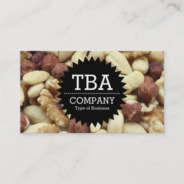 Black Circle Star v2 - Mixed Nuts Business Card (Front)