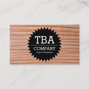 Black Circle Star v2 - Wood 01 Business Card