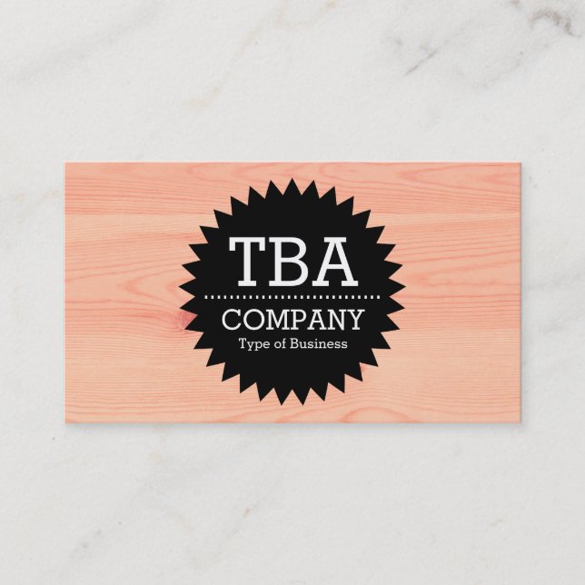 Black Circle Star v2 - Wood 05 Business Card (Front)