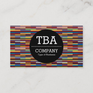 Black Circle v2 - Colourful Stripes Business Card