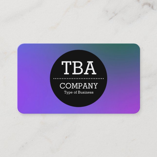 Black Circle v2 - Soft Gradient Business Card (Front)