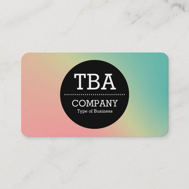 Black Circle v2 - Soft Gradient Business Card (Front)