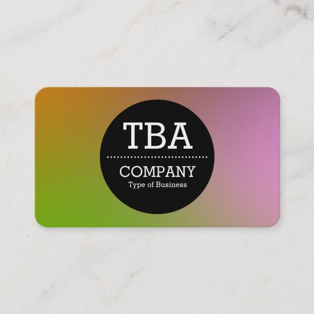 Black Circle v2 - Soft Gradient Business Card (Front)