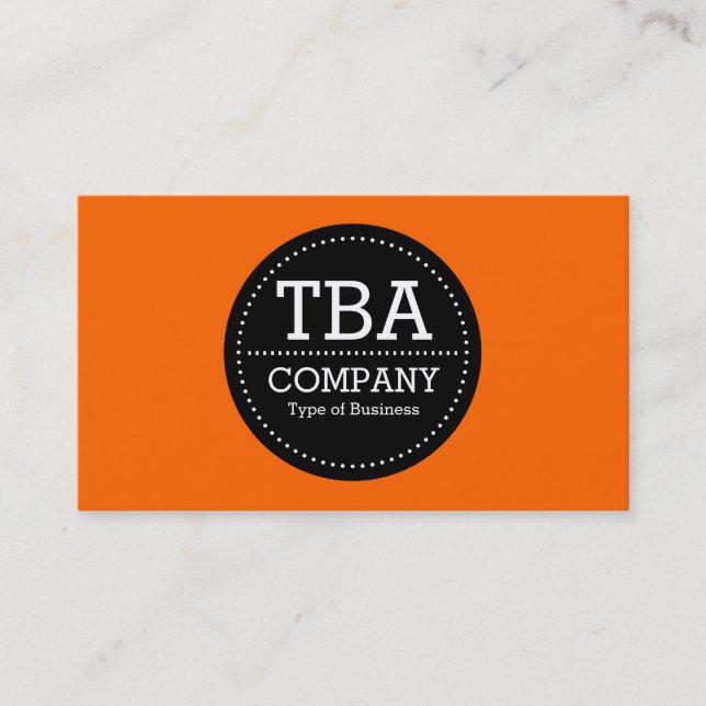 Black Circle v3 - Orange Business Card (Front)
