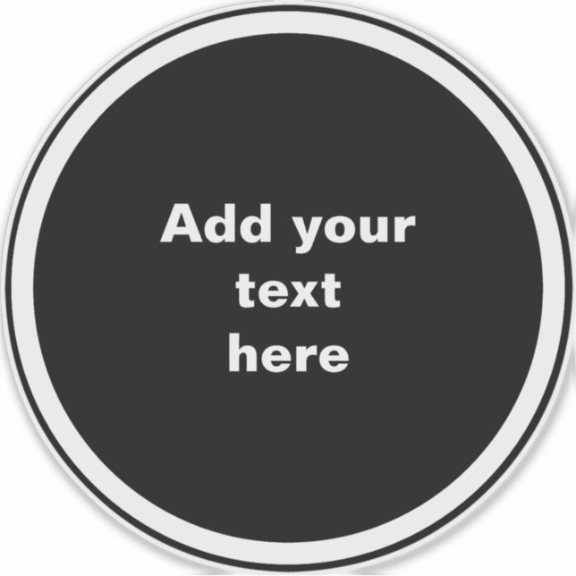 Black circle with white circle frame TEMPLATE,  (Front)