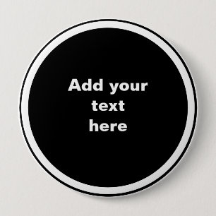 Black circle with white circle frame TEMPLATE, 10 Cm Round Badge