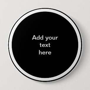 Black circle with white circle frame TEMPLATE, 10 Cm Round Badge