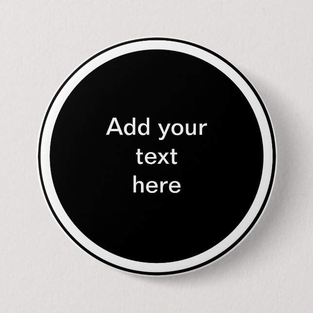 Black circle with white circle frame TEMPLATE,  7.5 Cm Round Badge (Front)