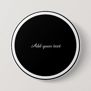 Black circle with white circle frame TEMPLATE, 7.5 Cm Round Badge