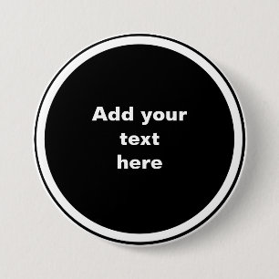 Black circle with white circle frame TEMPLATE, 7.5 Cm Round Badge
