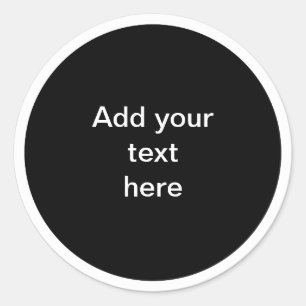 Black circle with white circle TEMPLATE, Classic Round Sticker