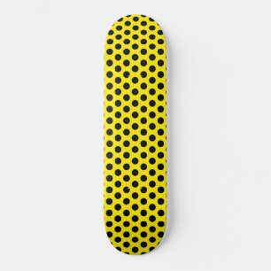 Black Circles on Yellow Background Skateboard