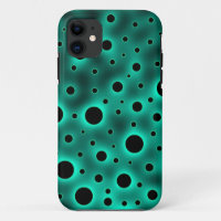 Black Circles over Turquoise Design