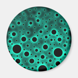 Black Circles over Turquoise Design Magnet