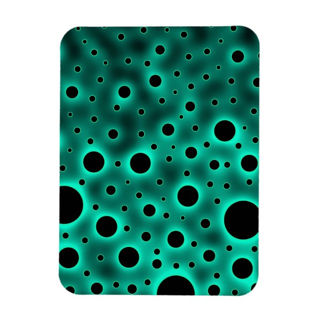 Black Circles over Turquoise Design Magnet (Vertical)
