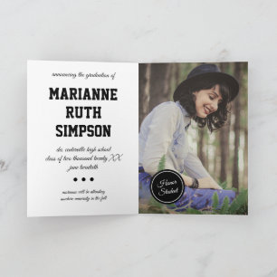 Black Circles Photo Graduation Invitation