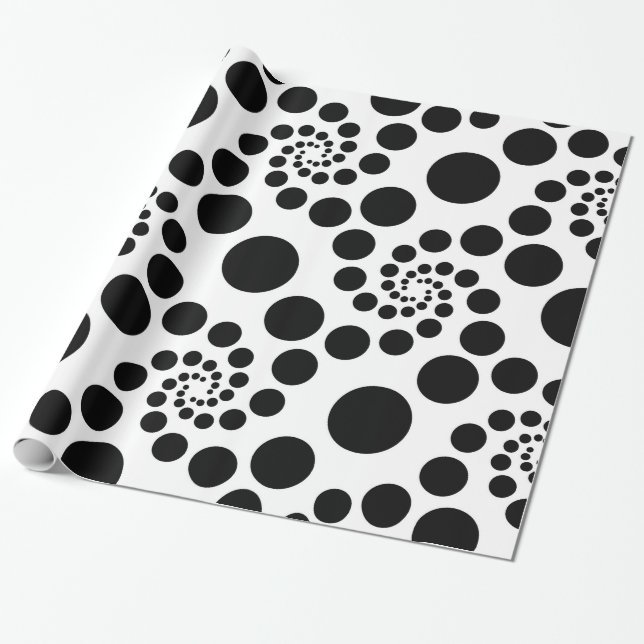 Black Circles Wrapping Paper (Unrolled)
