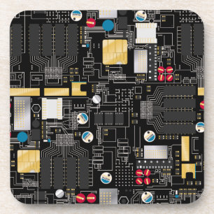 Black circuit board coaster