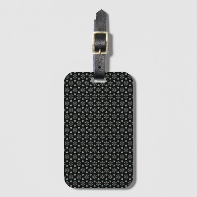 Black Circular Delight Luggage Tag (Front Vertical)