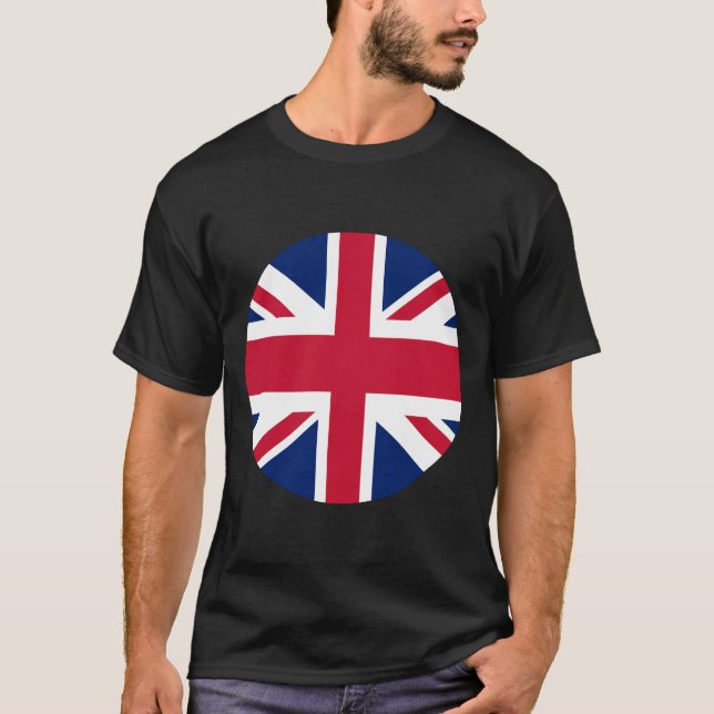 Black Circular Union Jack Men's T-shirt (Front)
