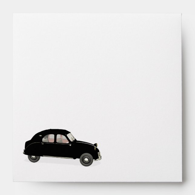 Black Citroen 2CV Envelope (Front)