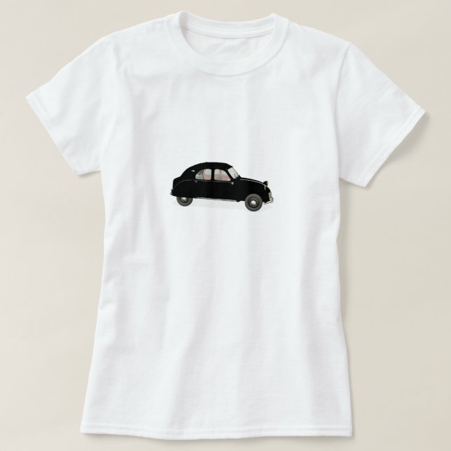 Black Citroen 2CV T-Shirt (Design Front)