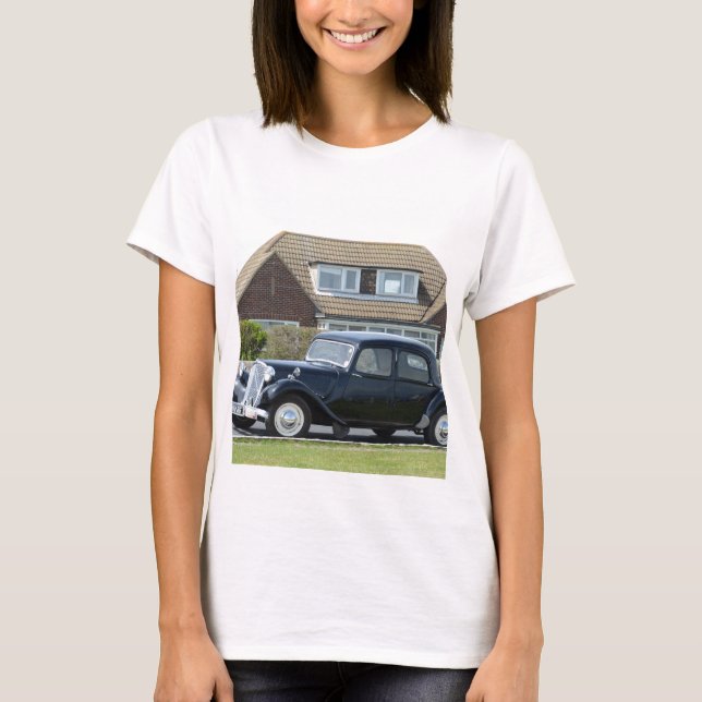Black Citroen Traction Avant T-Shirt (Front)