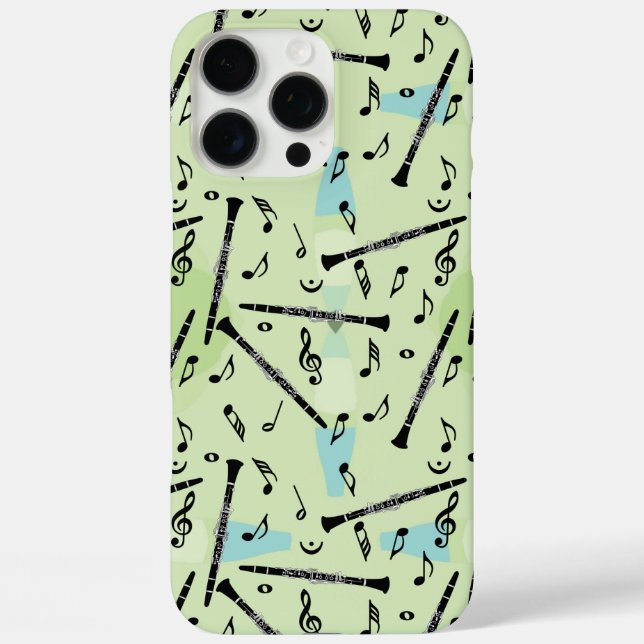 Black Clarinets Music Notes Case-Mate iPhone Case (Back)