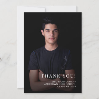 Black Class of 2024 Graduation Thank You Photo