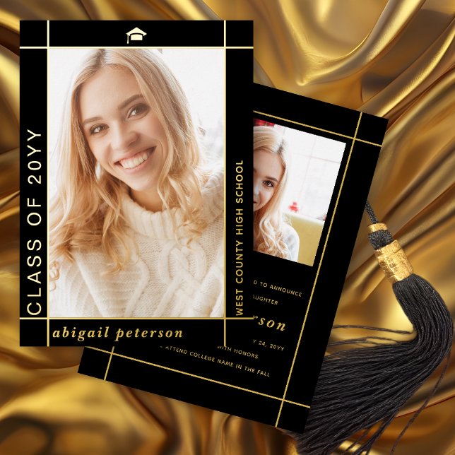 Black Class of 2025 graduation foil announcement  (Creator Uploaded)