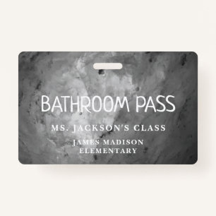 Black Classic Back To School Bathroom Hall Pass ID Badge