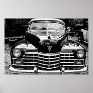 BLACK CLASSIC CAR POSTER