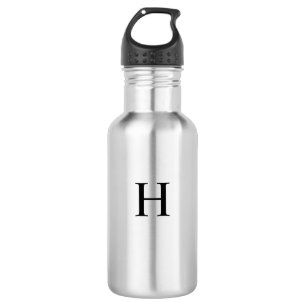 Black Classic Elegant Monogram 532 Ml Water Bottle