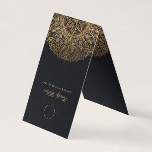 Black Classic Gold Ornate Mandala Jewellery Displa Business Card