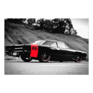 Black Classic Muscle Car Photo Print