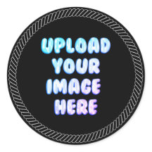 Black Classic Round Sticker with a Business Logo