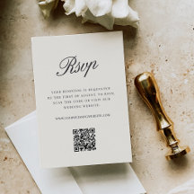 Black | Classic Script Wedding QR Code RSVP