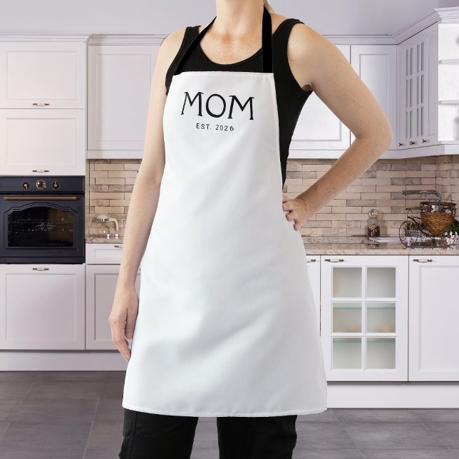 Black Classic Typography Established Mum Apron (Creator Uploaded)