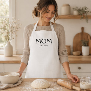 Black Classic Typography Established Mum Standard Apron