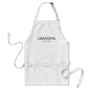Black Classic Typography Grandma Established Standard Apron