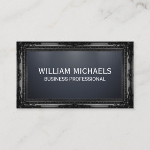 Black Classical Frame   Sleek Professional Business Card