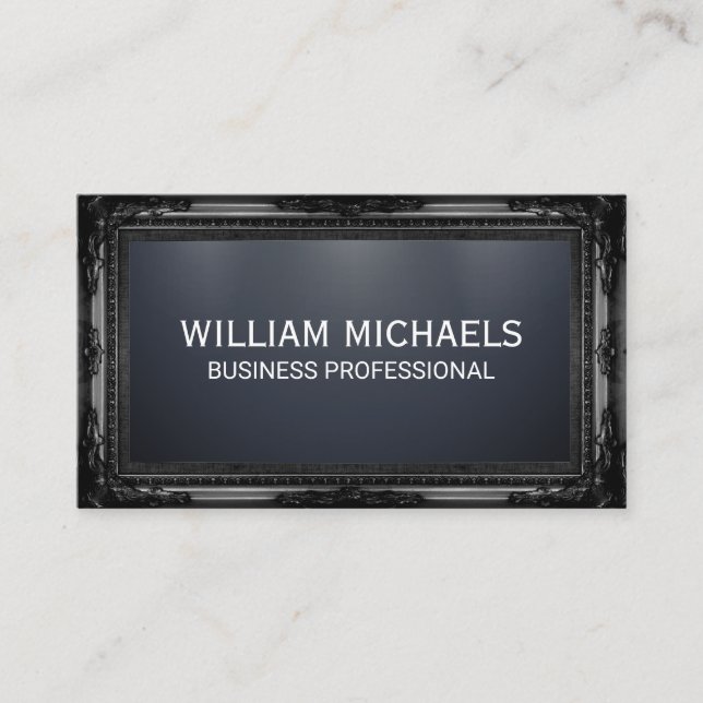 Black Classical Frame | Sleek Professional Business Card (Front)